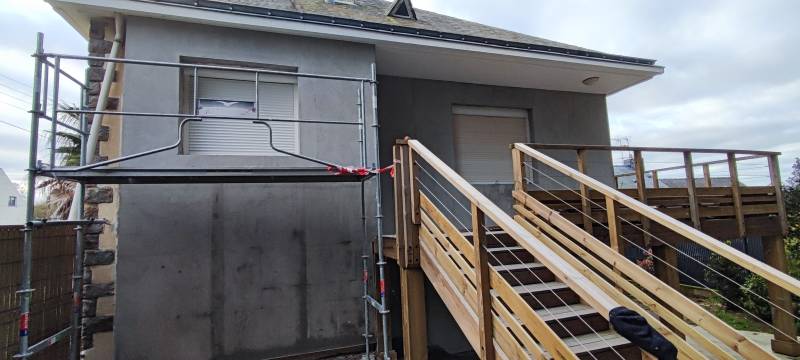 Chantier ITE sur maison individuelle à Saint-Nazaire